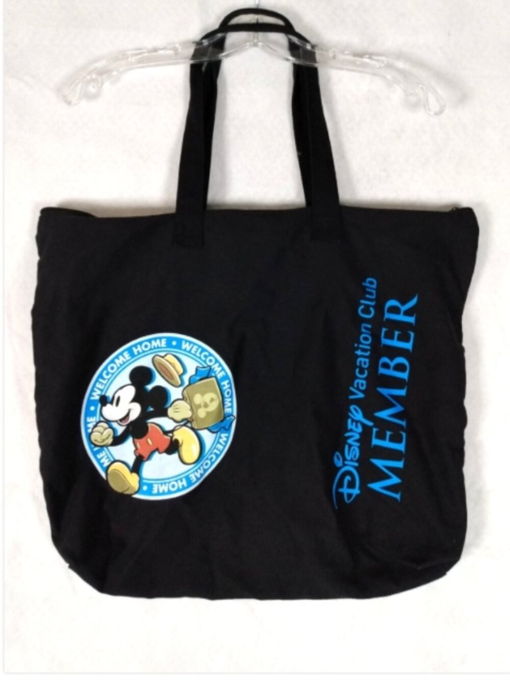 Disney Vacation Club Member Tote Bag Mickey Mouse Welcome Home Black 16x20x4
